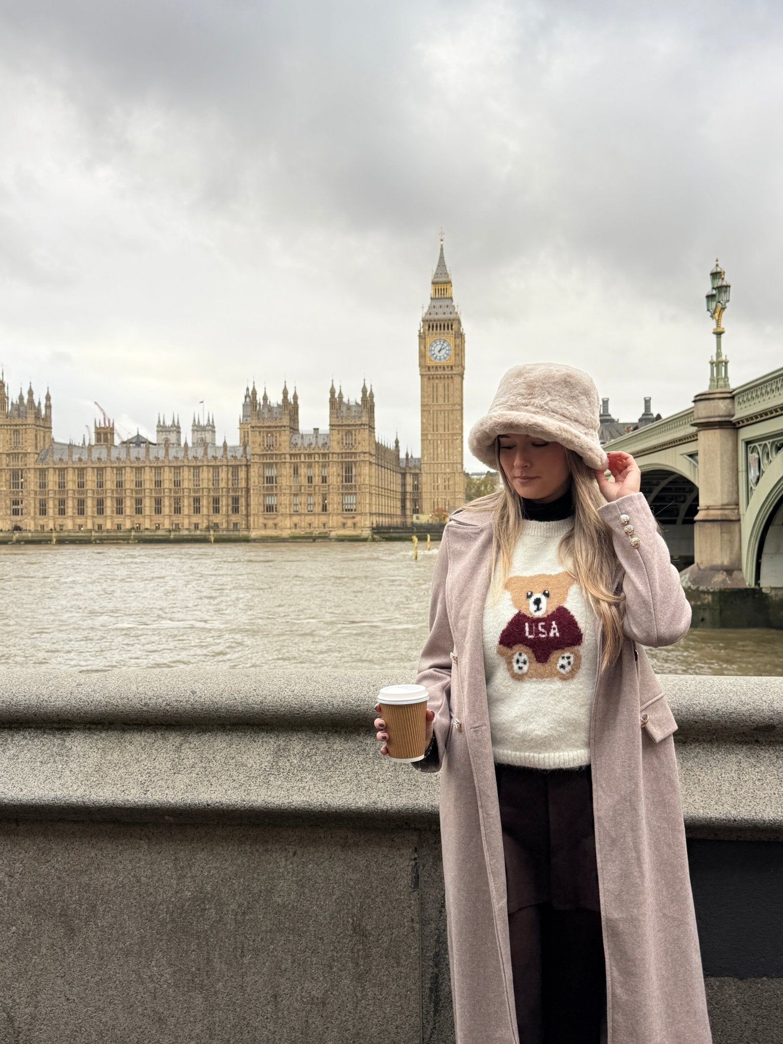 Gilet in lana con orsetto ricamato - Follie by Alice