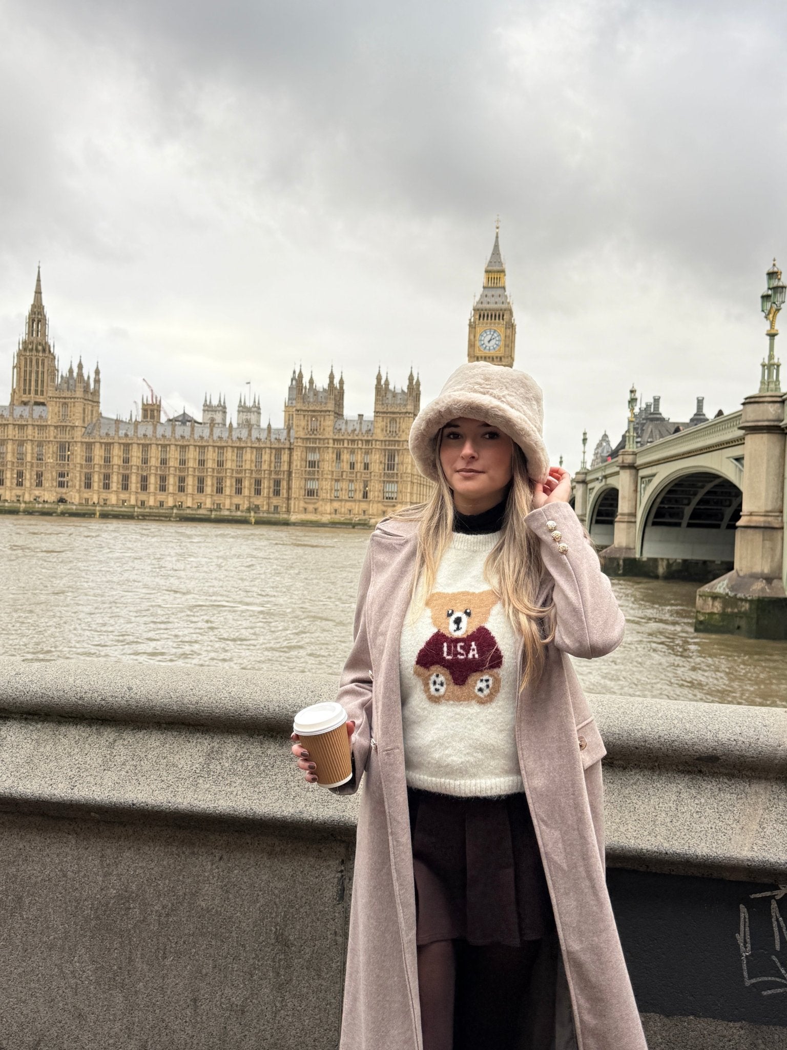 Gilet in lana con orsetto ricamato - Follie by Alice