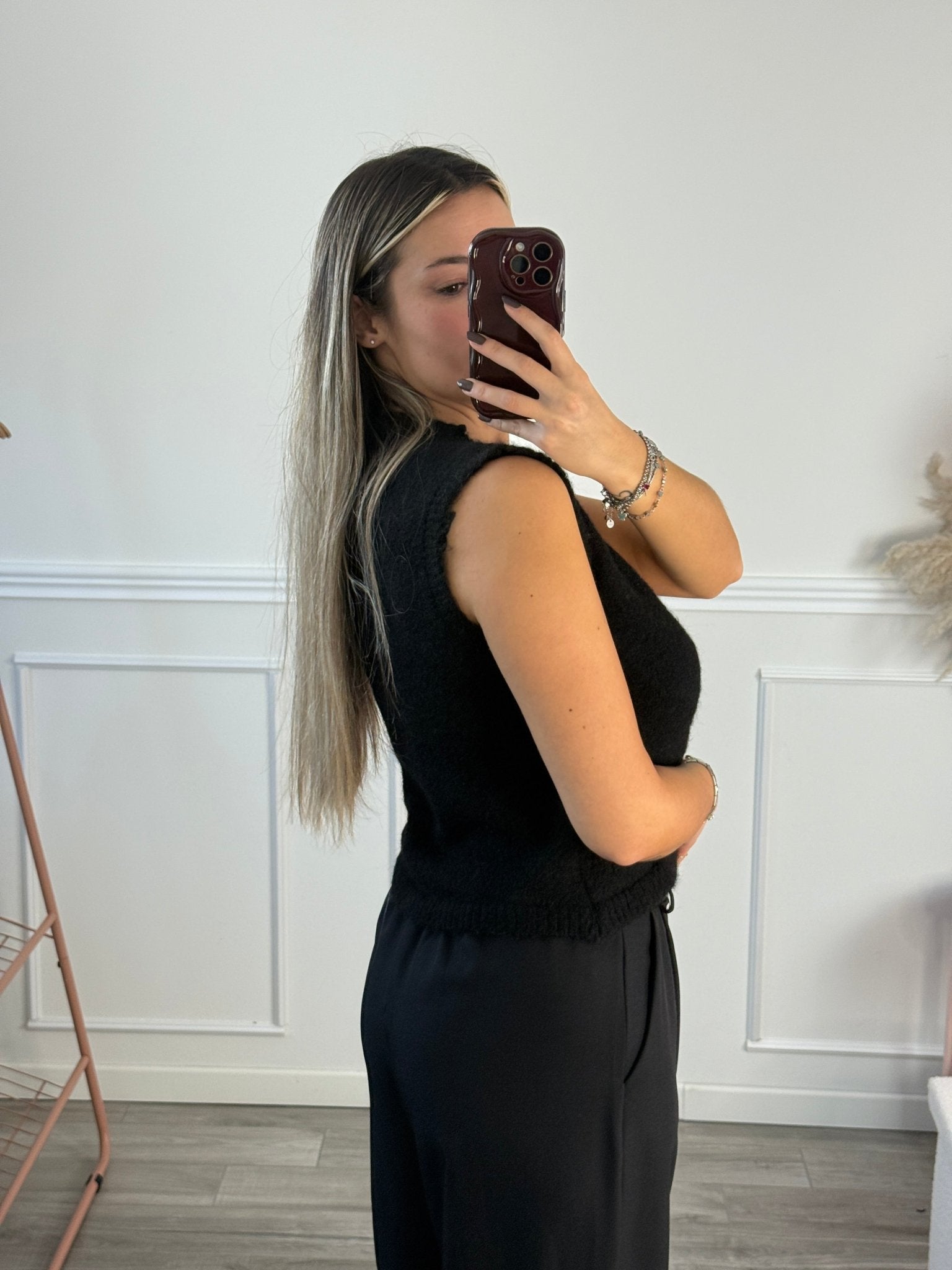 Gilet in lana con orsetto ricamato - Follie by Alice