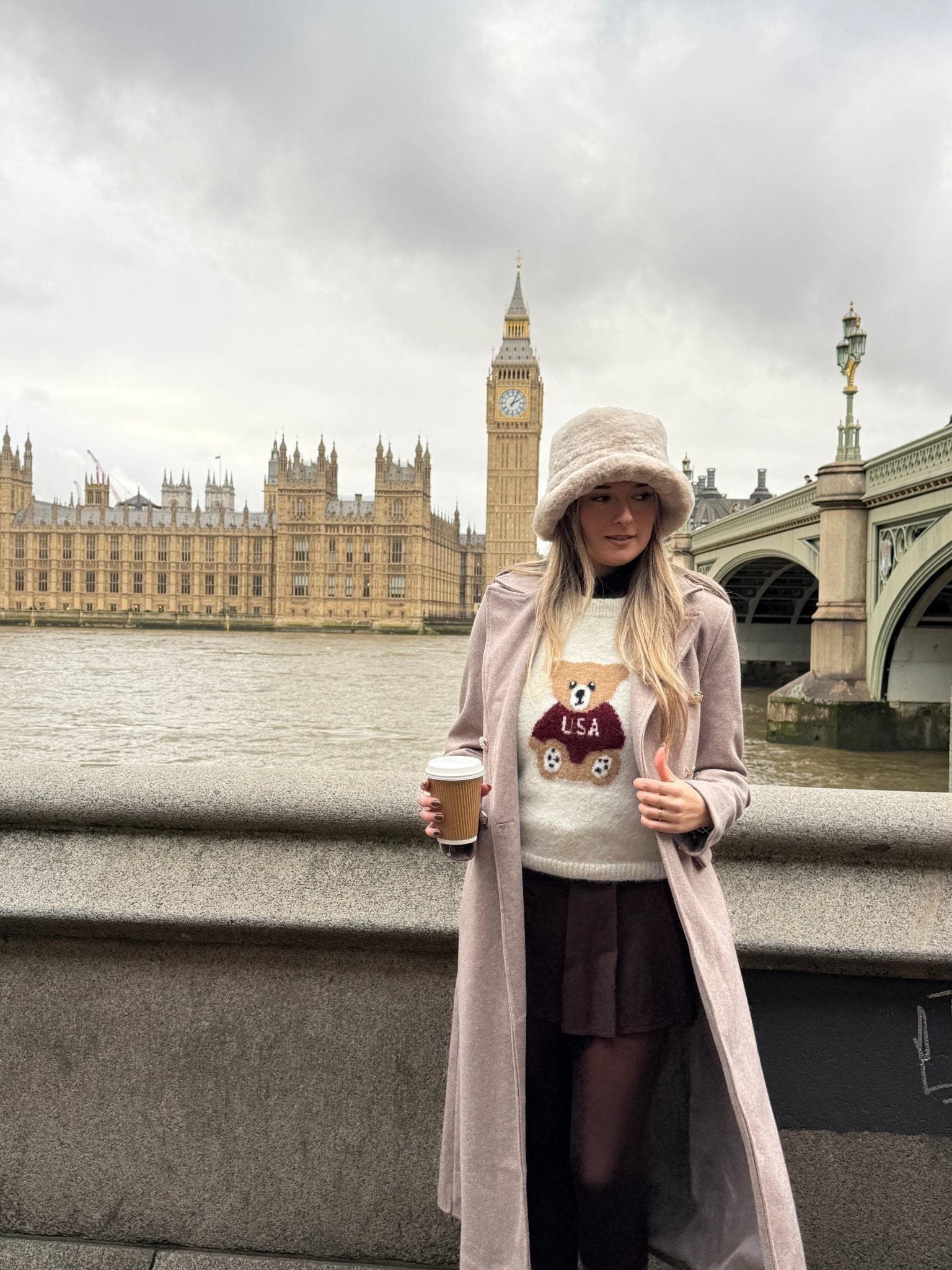 Gilet in lana con orsetto ricamato - Follie by Alice