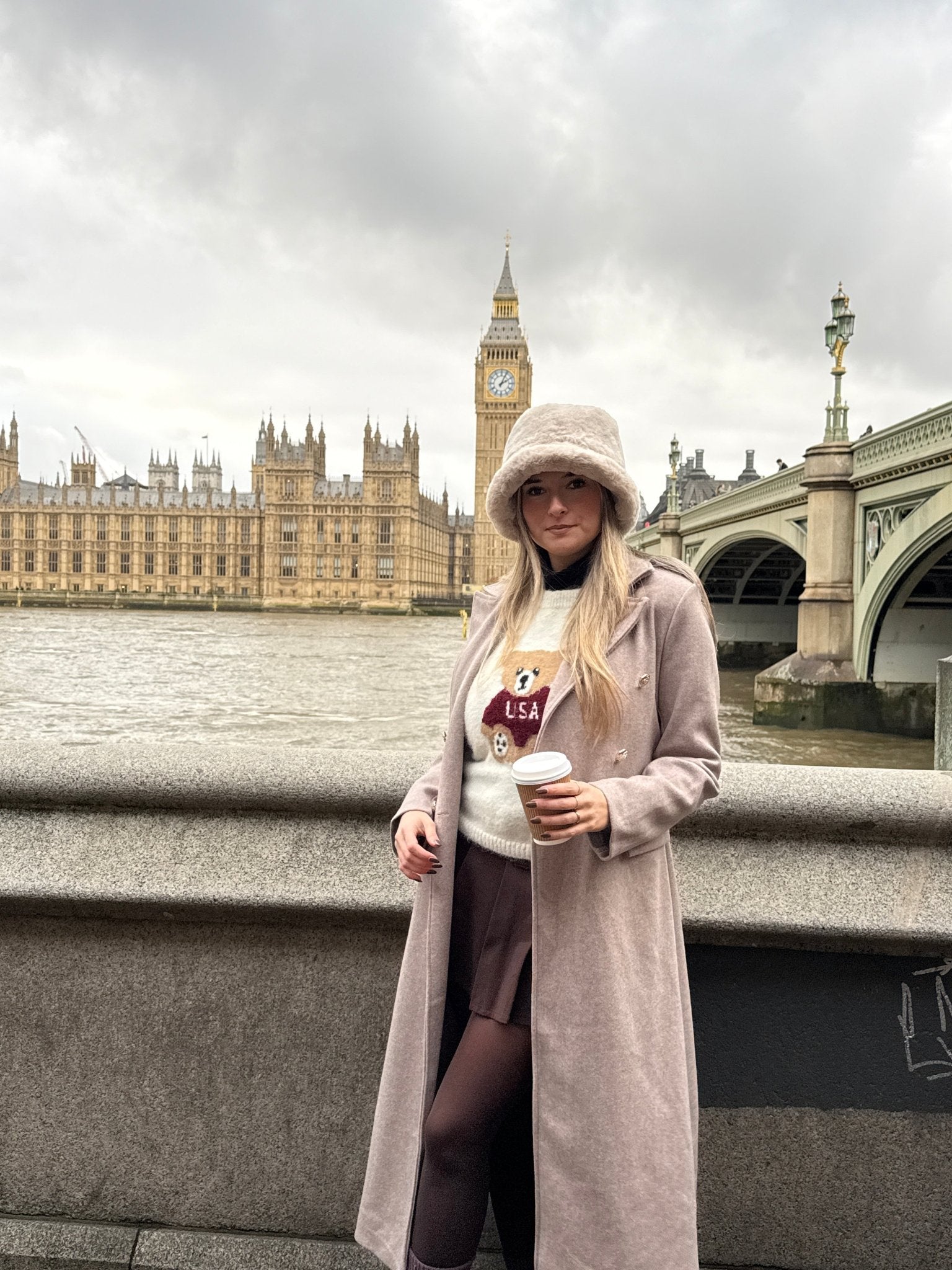 Gilet in lana con orsetto ricamato - Follie by Alice