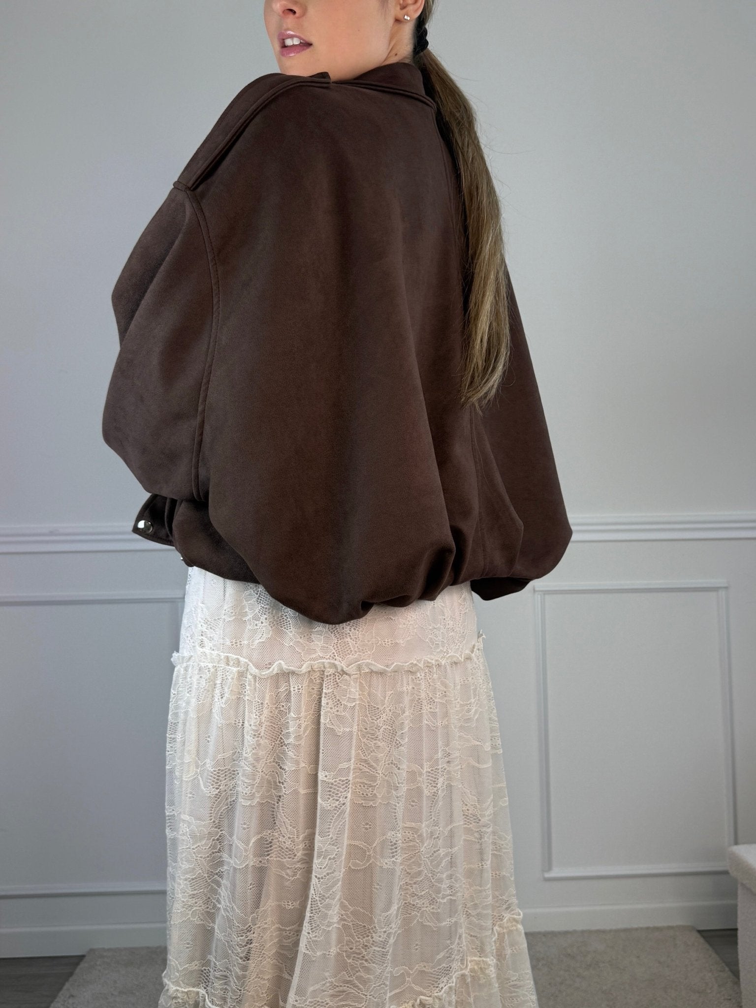 Giubbotto a palloncino effetto camoscio MAYA - Follie by Alice