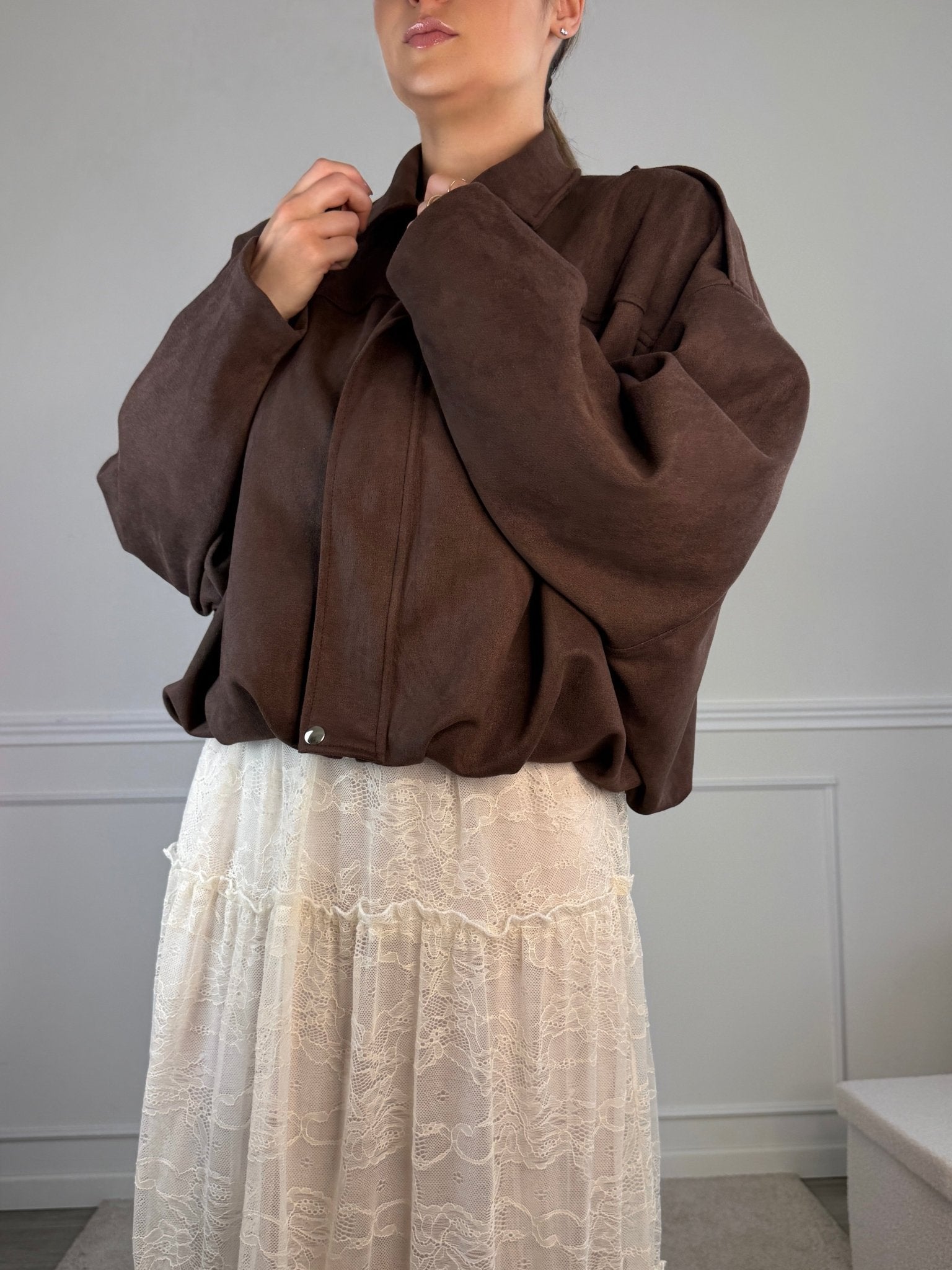 Giubbotto a palloncino effetto camoscio MAYA - Follie by Alice