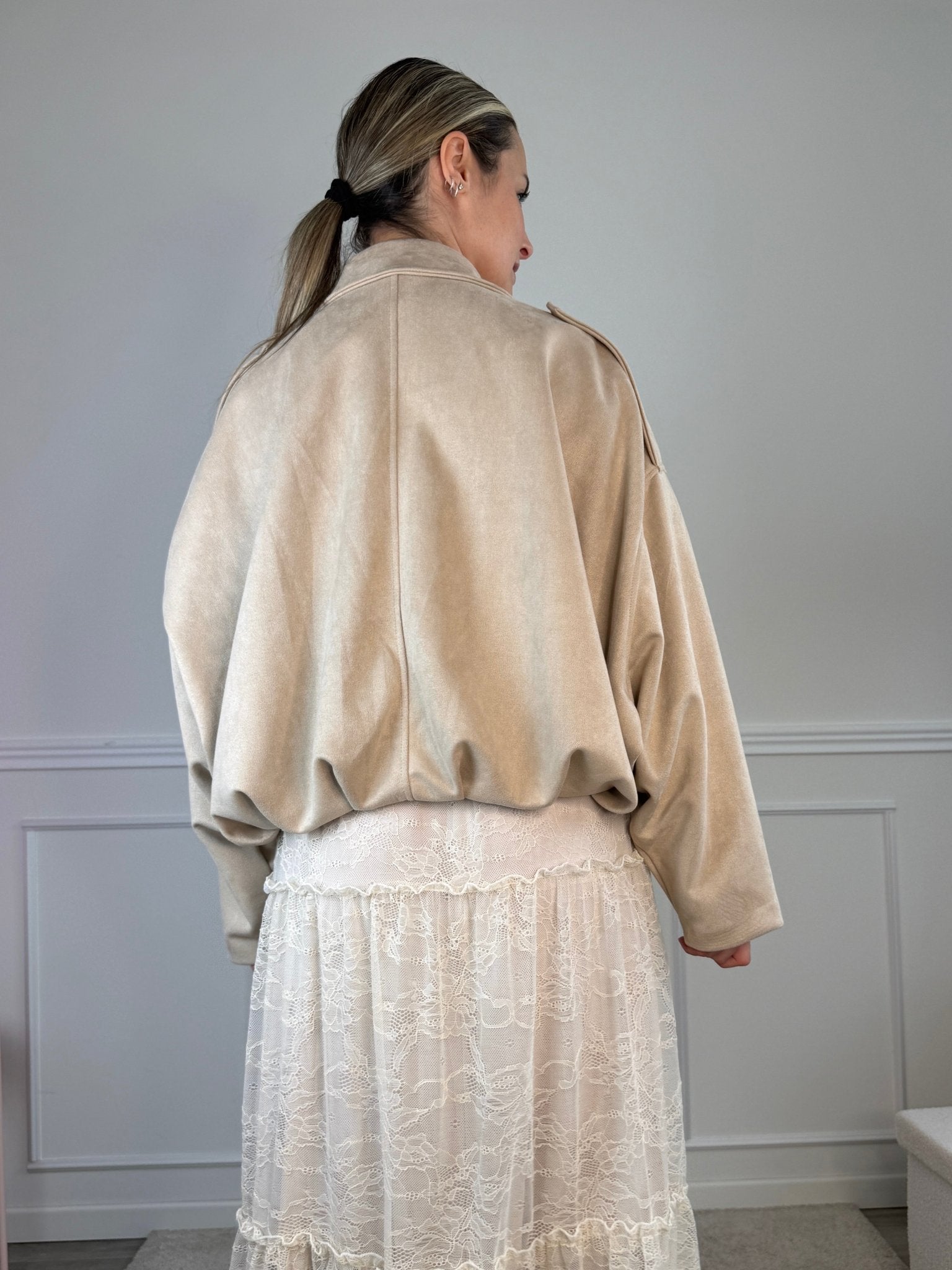 Giubbotto a palloncino effetto camoscio MAYA - Follie by Alice