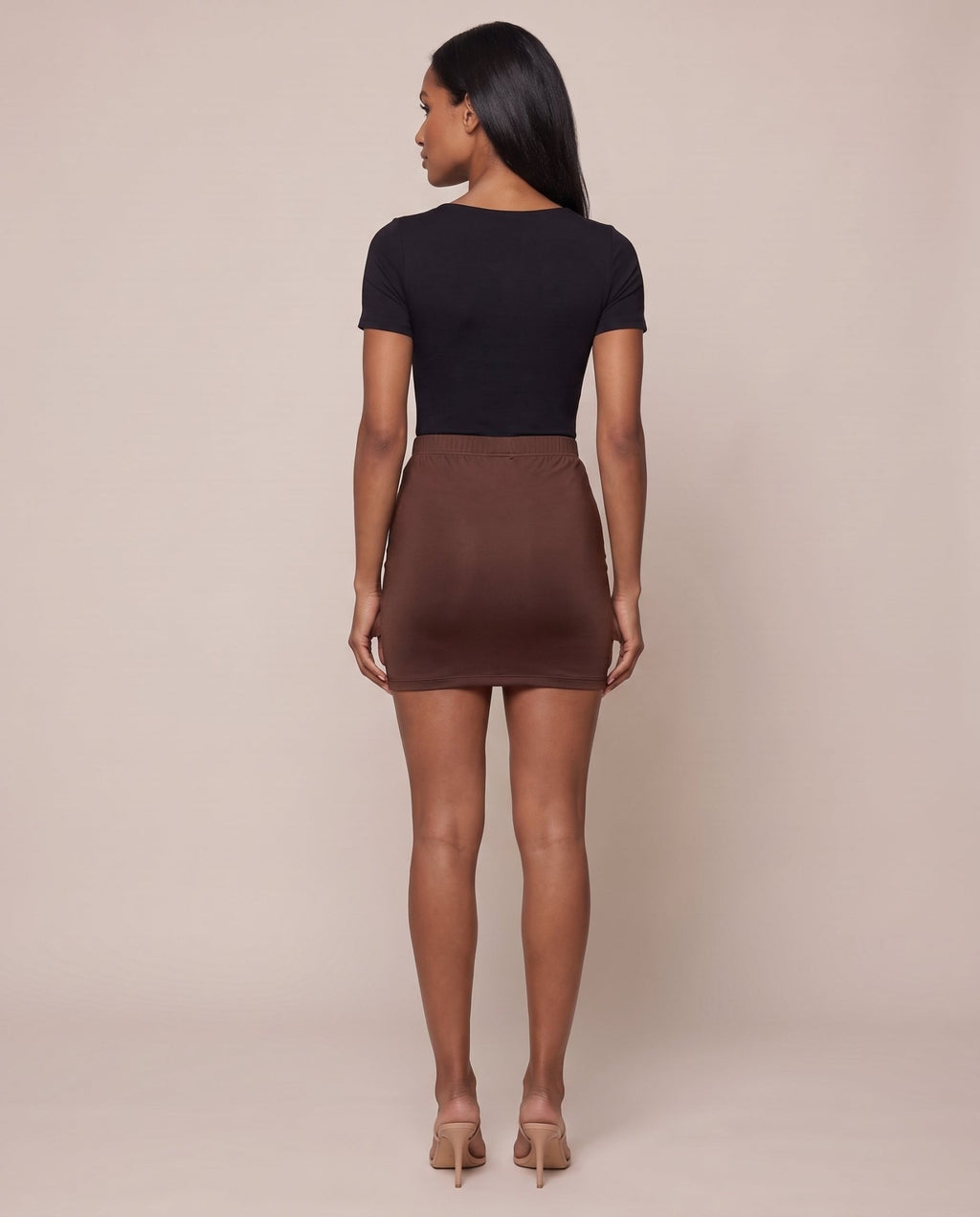 Gonna a tubino in raso NOIR - Follie by Alice