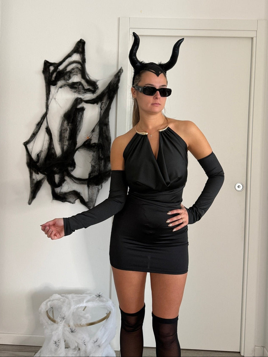 Gonna a tubino in raso NOIR