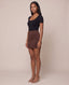Gonna a tubino in raso NOIR - Follie by Alice