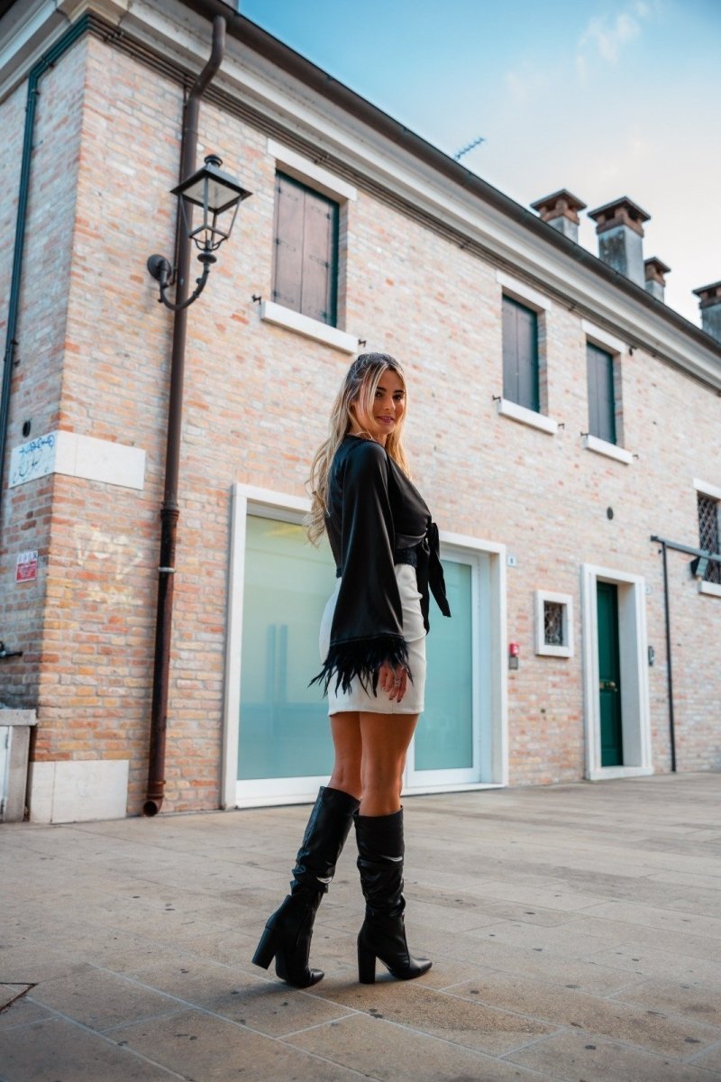 Gonna drappeggiata effetto pelle - Follie by Alice