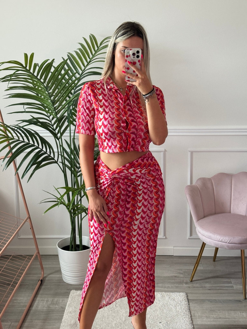 Gonna lunga con spacco e fantasia etnica - Follie by Alice