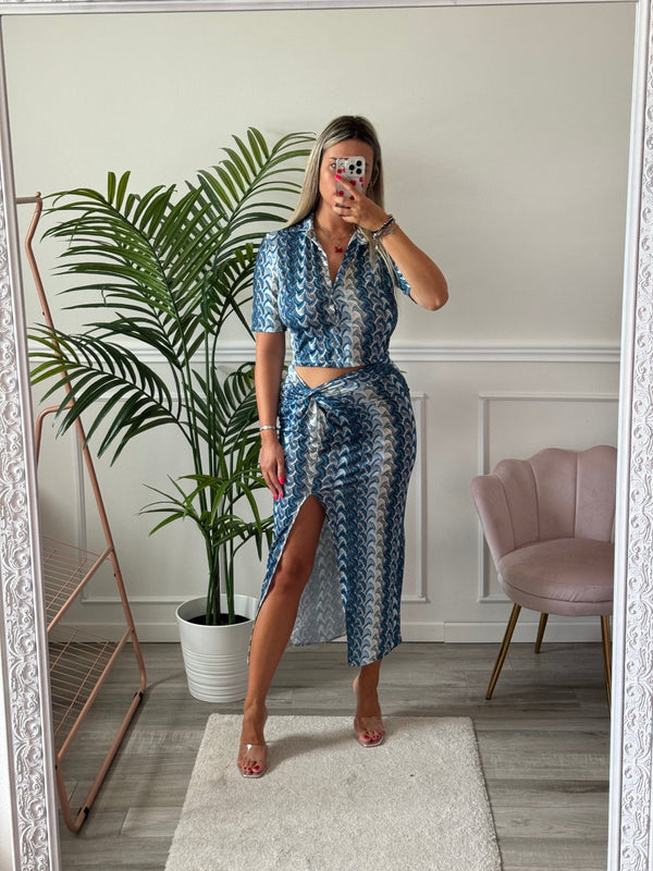 Gonna lunga con spacco e fantasia etnica - Follie by Alice