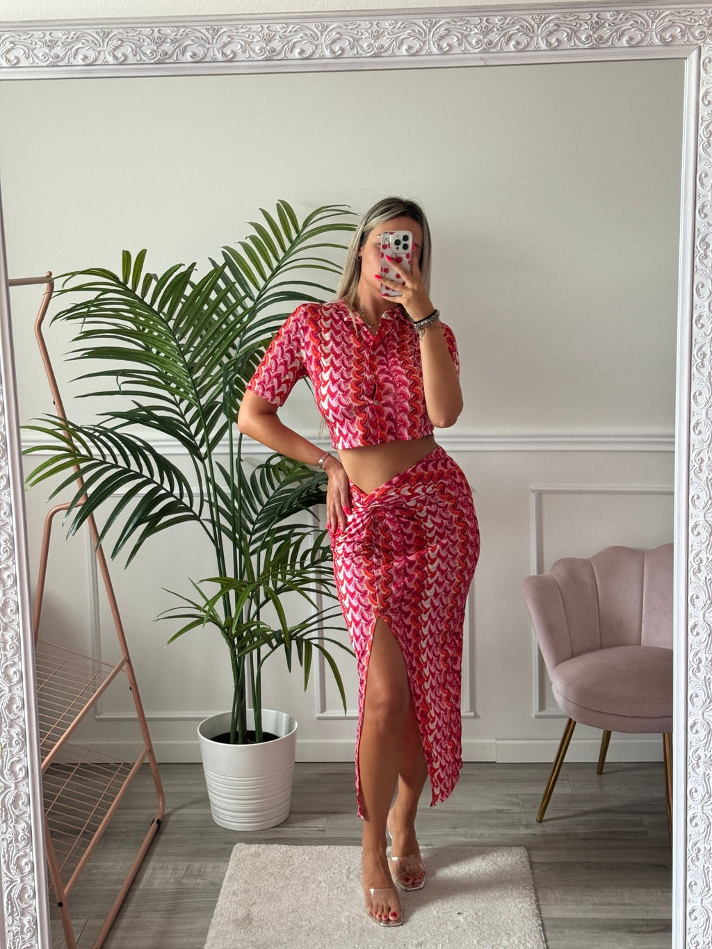 Gonna lunga con spacco e fantasia etnica - Follie by Alice