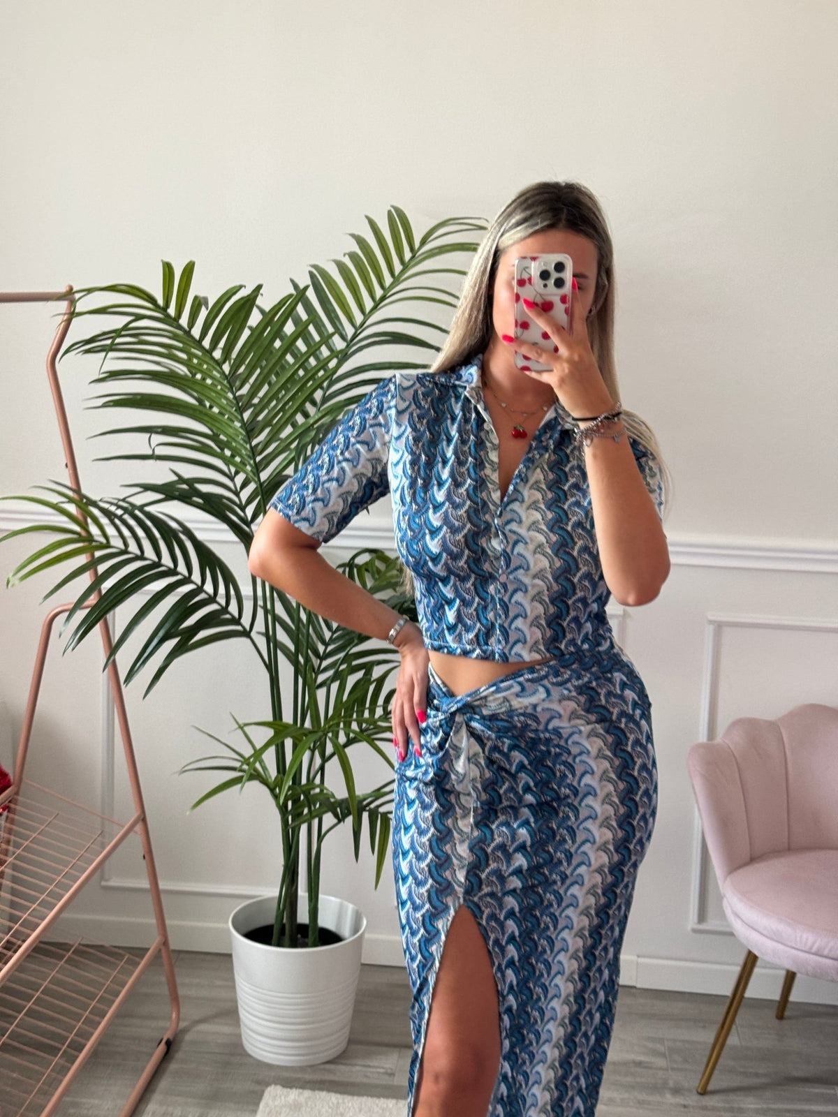Gonna lunga con spacco e fantasia etnica - Follie by Alice