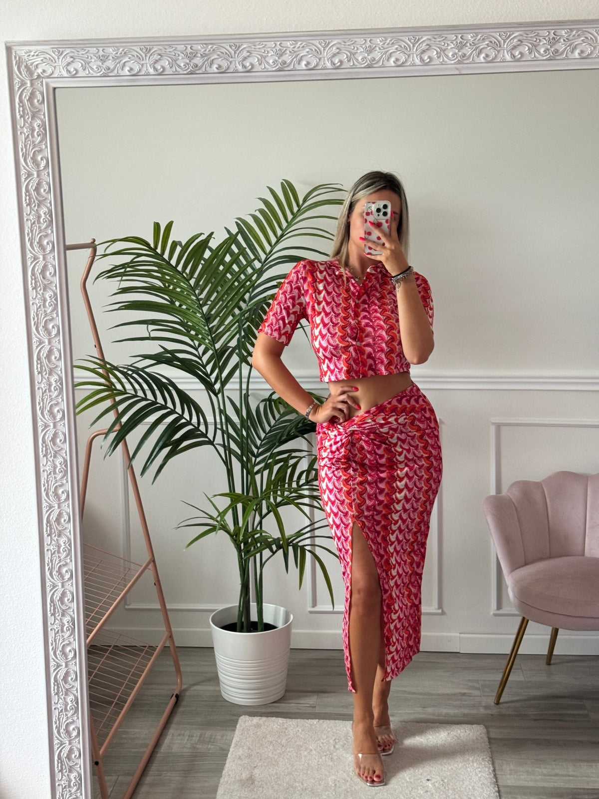Gonna lunga con spacco e fantasia etnica - Follie by Alice