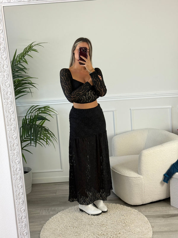 Gonna lunga in pizzo semitrasparente - Follie by Alice