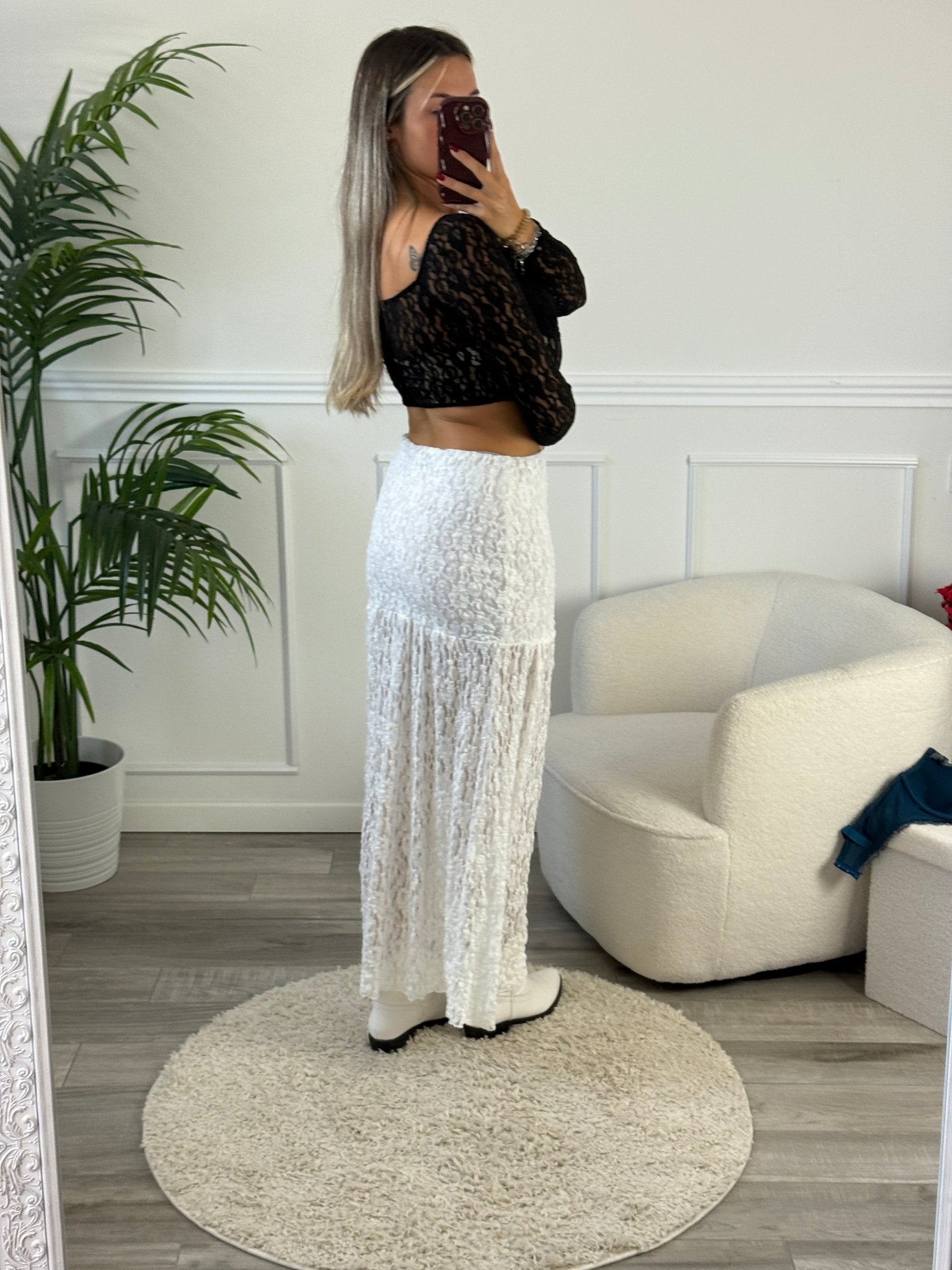 Gonna lunga in pizzo semitrasparente - Follie by Alice