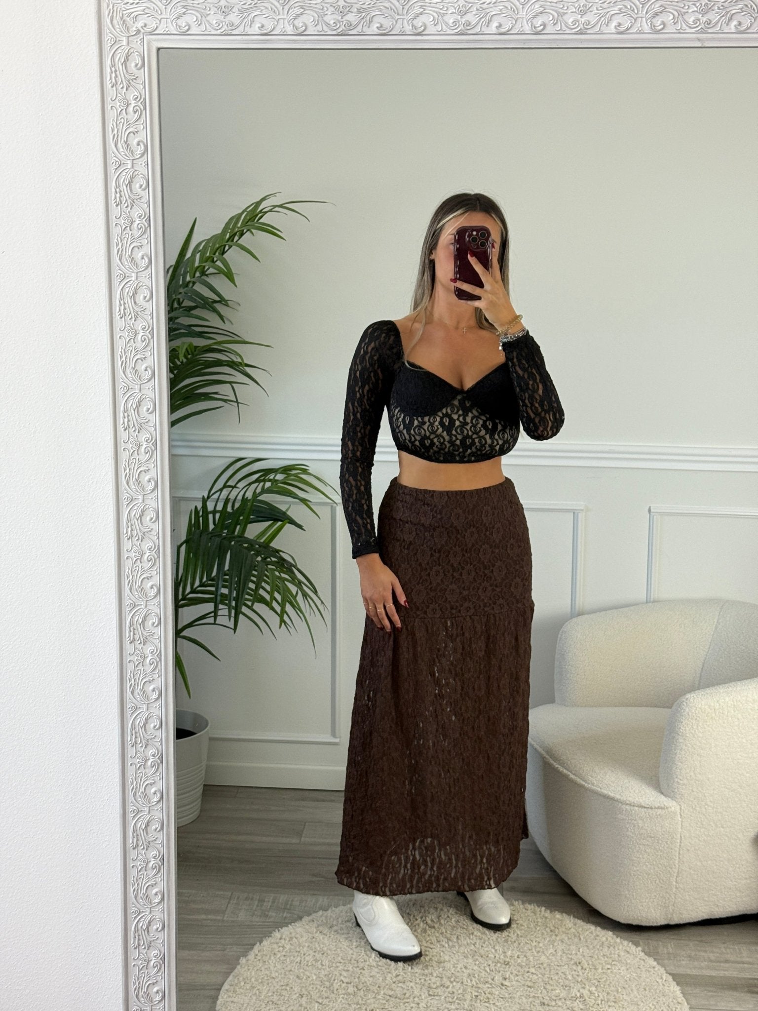 Gonna lunga in pizzo semitrasparente - Follie by Alice