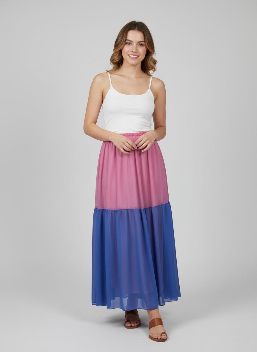 Gonna lunga viola effetto tie - dye - Follie by Alice
