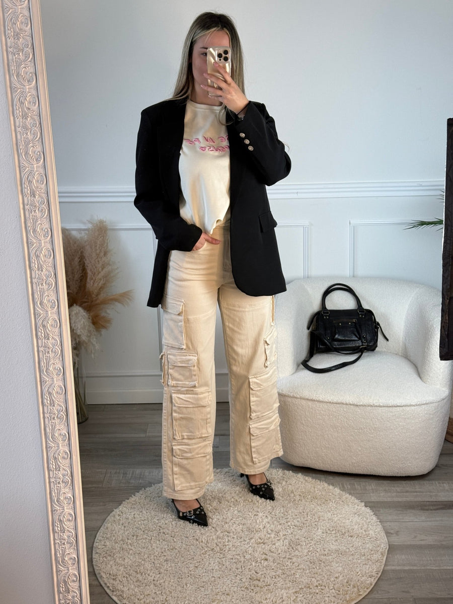Jeans cargo oversize con tasconi