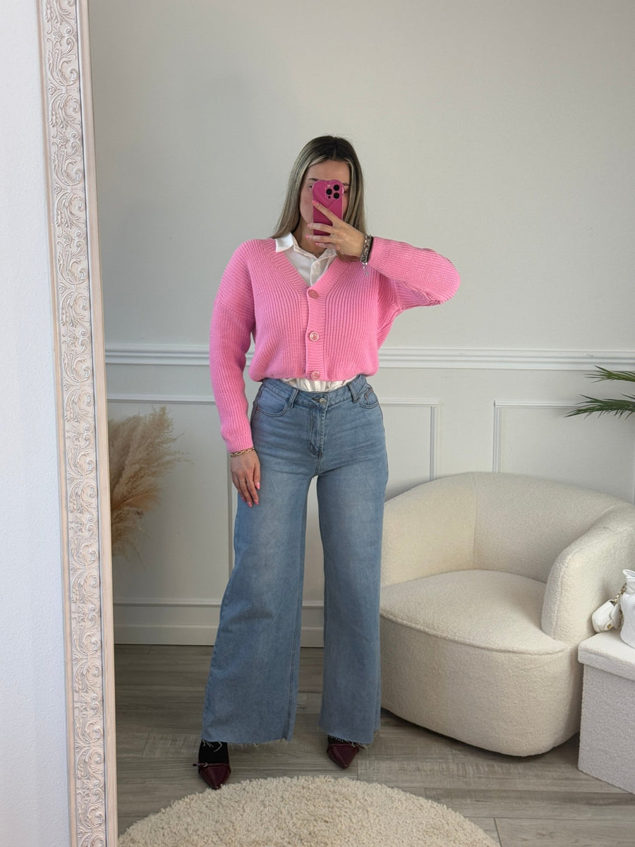 Jeans oversize con fondo sfrangiato