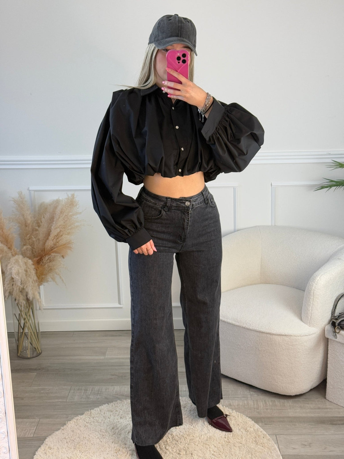 Jeans oversize con fondo sfrangiato - Follie by Alice