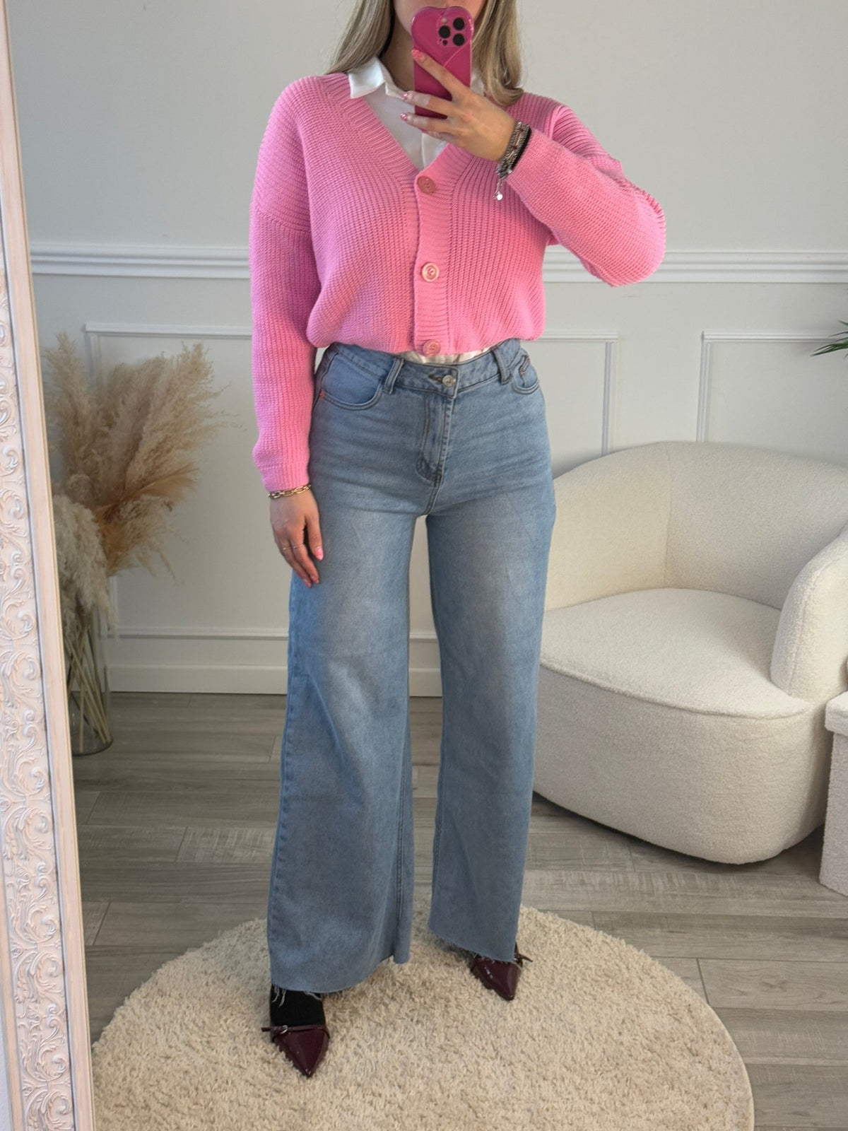 Jeans oversize con fondo sfrangiato - Follie by Alice