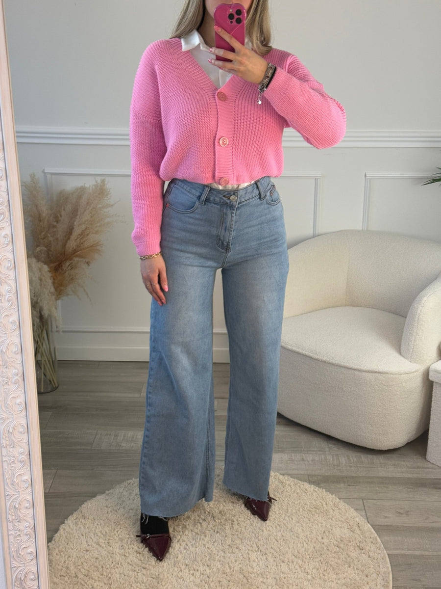 Jeans oversize con fondo sfrangiato – alternate