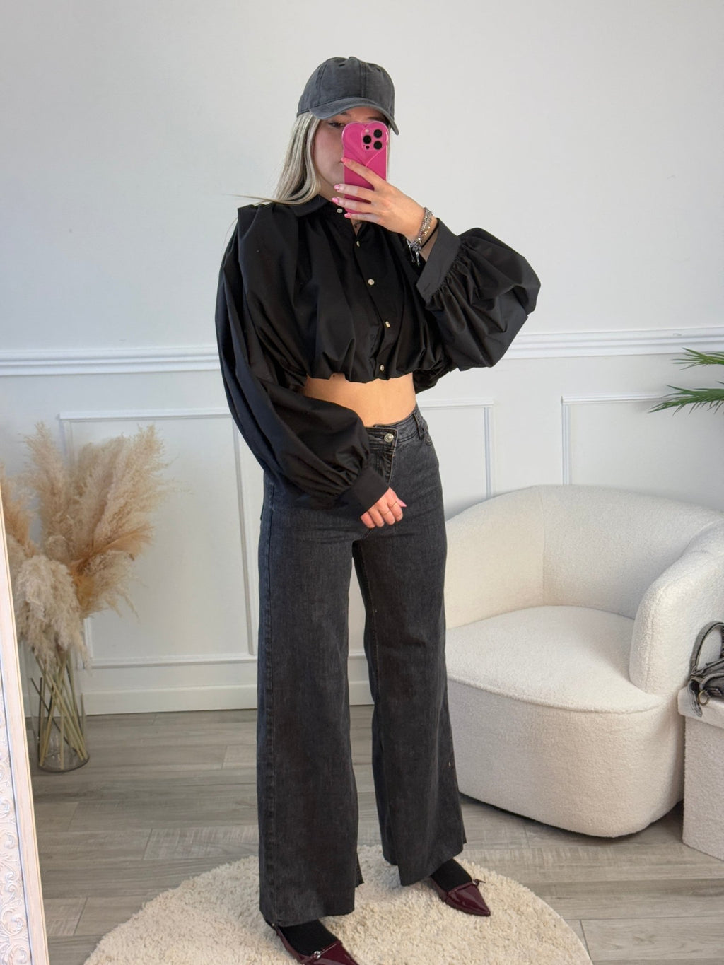 Jeans oversize con fondo sfrangiato - Follie by Alice