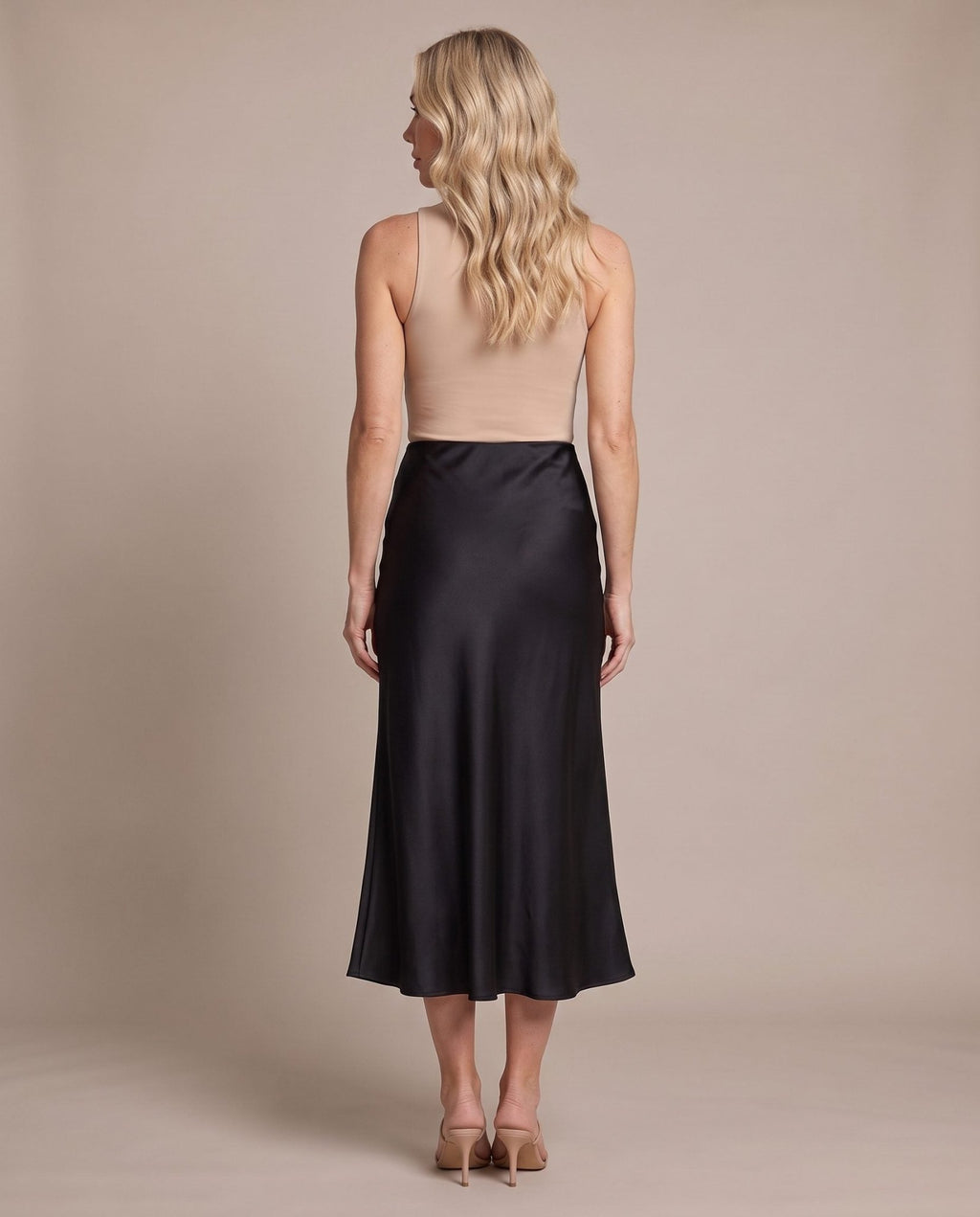 Longuette svasata in raso PETRA - Follie by Alice