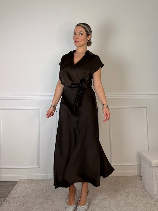 Longuette svasata in raso PETRA - Follie by Alice