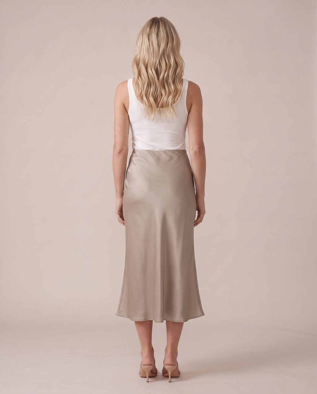 Longuette svasata in raso PETRA - Follie by Alice