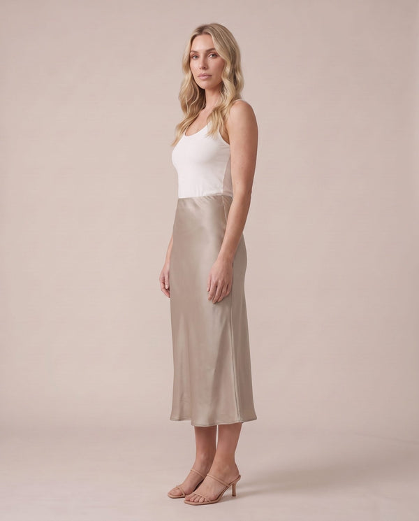 Longuette svasata in raso PETRA - Follie by Alice