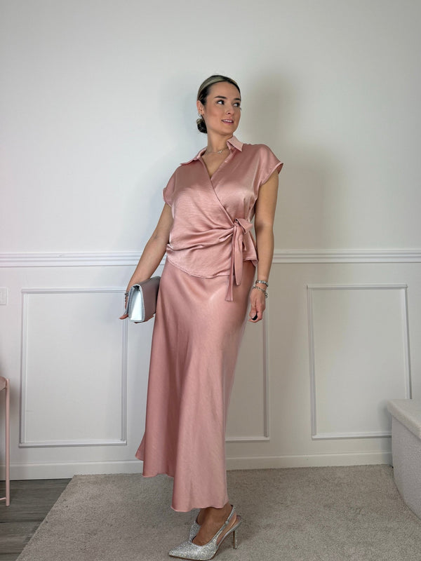 Longuette svasata in raso PETRA - Follie by Alice