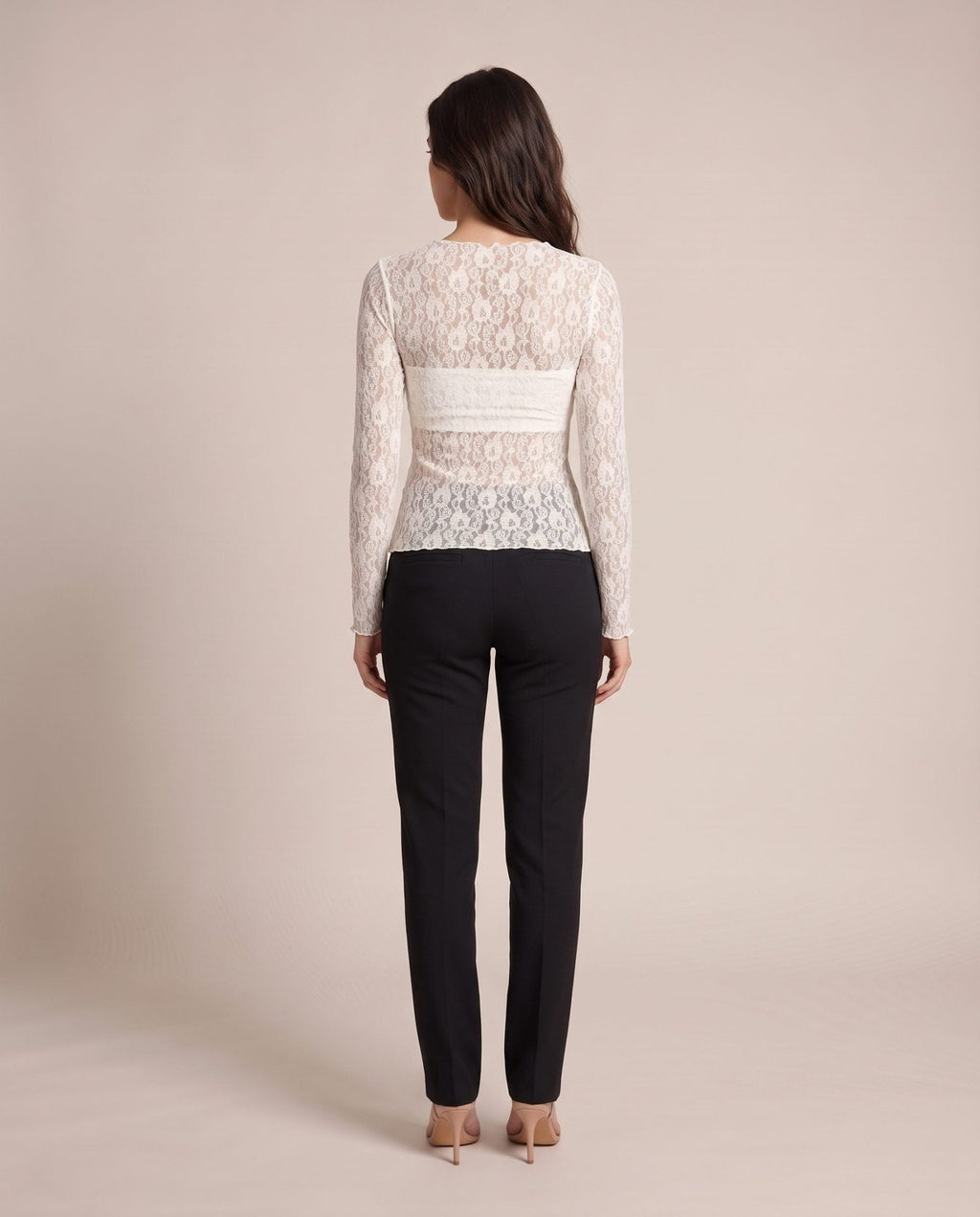 Maglia a maniche lunghe in pizzo di velluto TRAMA - Follie by Alice