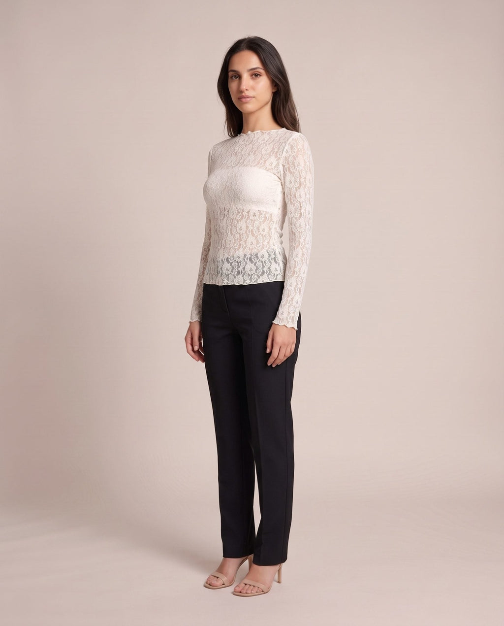 Maglia a maniche lunghe in pizzo di velluto TRAMA - Follie by Alice