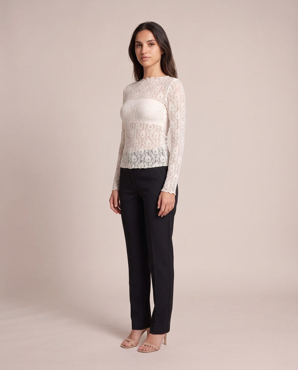 Maglia a maniche lunghe in pizzo di velluto TRAMA - Follie by Alice