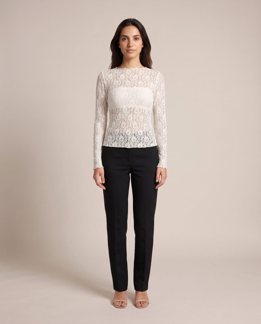 Maglia a maniche lunghe in pizzo di velluto TRAMA - Follie by Alice