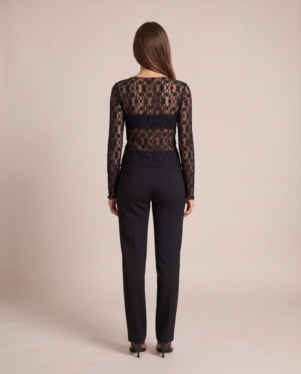 Maglia a maniche lunghe in pizzo di velluto TRAMA - Follie by Alice