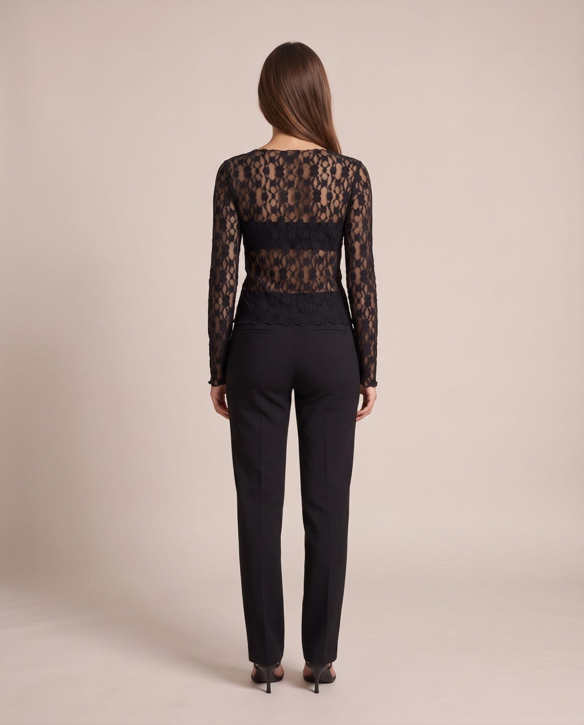 Maglia a maniche lunghe in pizzo di velluto TRAMA - Follie by Alice