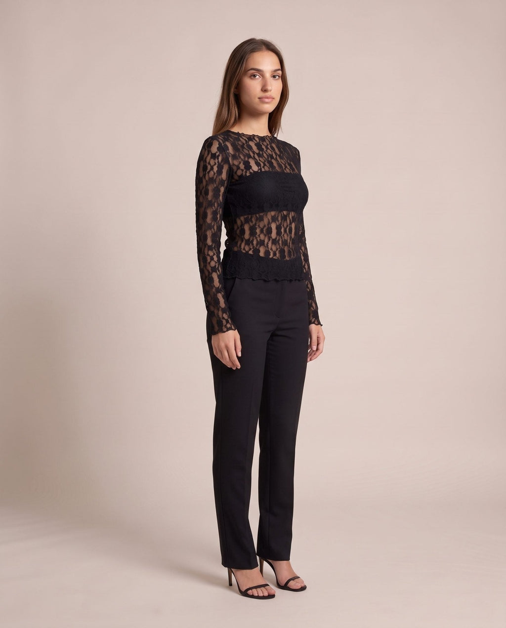 Maglia a maniche lunghe in pizzo di velluto TRAMA - Follie by Alice