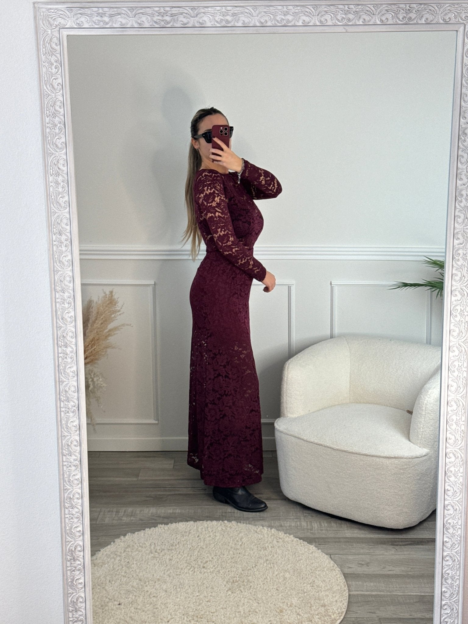 Maglia a maniche lunghe semitrasparente con ricami in pizzo - Follie by Alice