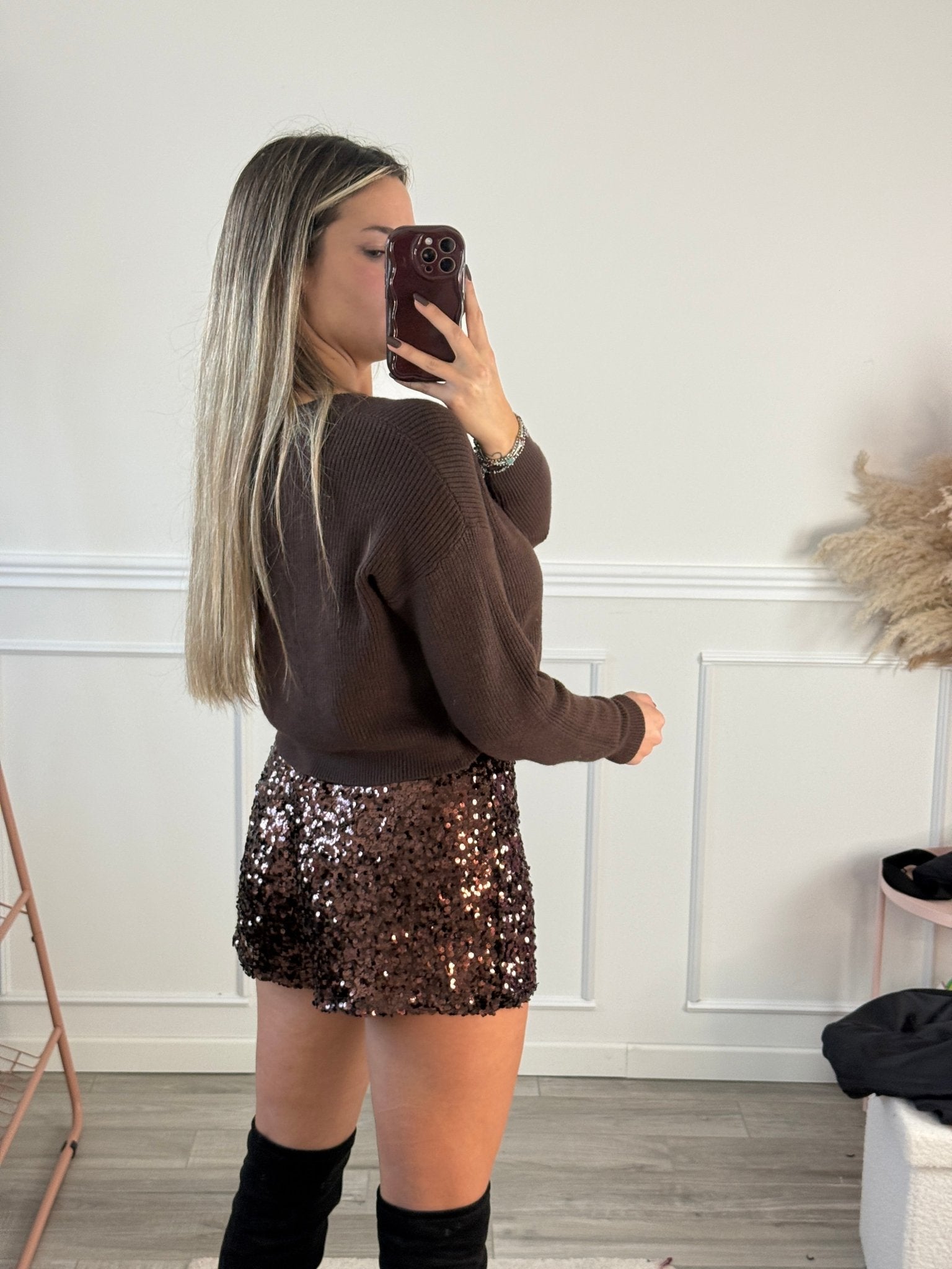 Maglioncino corto girocollo a costine - Follie by Alice