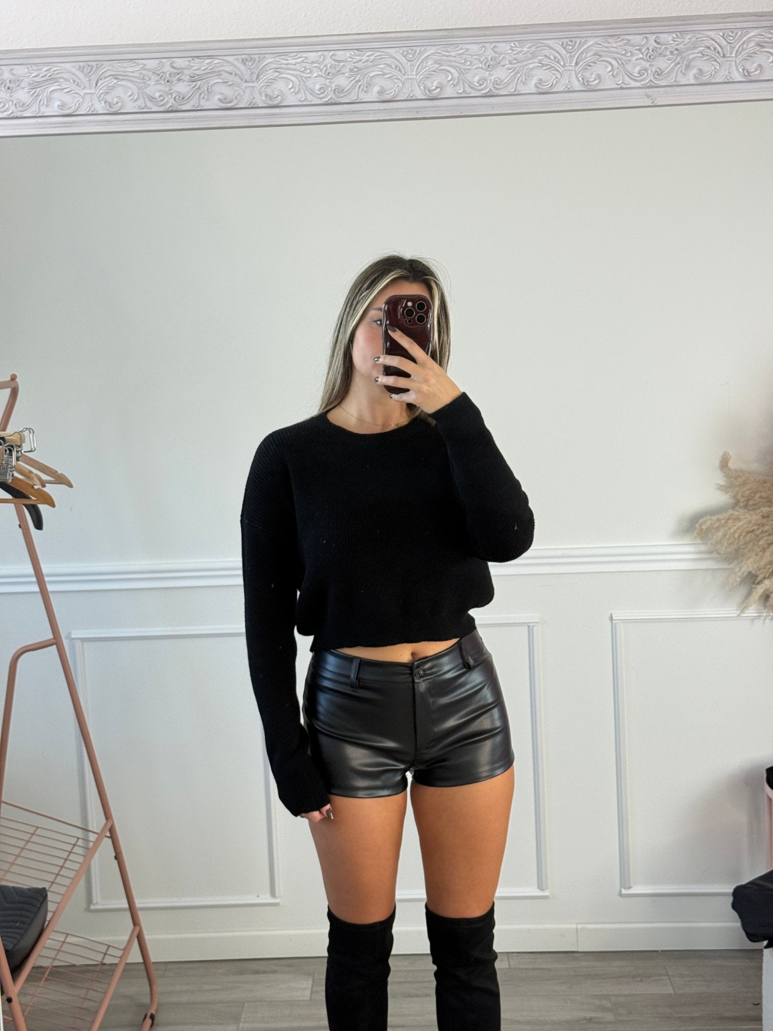 Maglioncino corto girocollo a costine - Follie by Alice