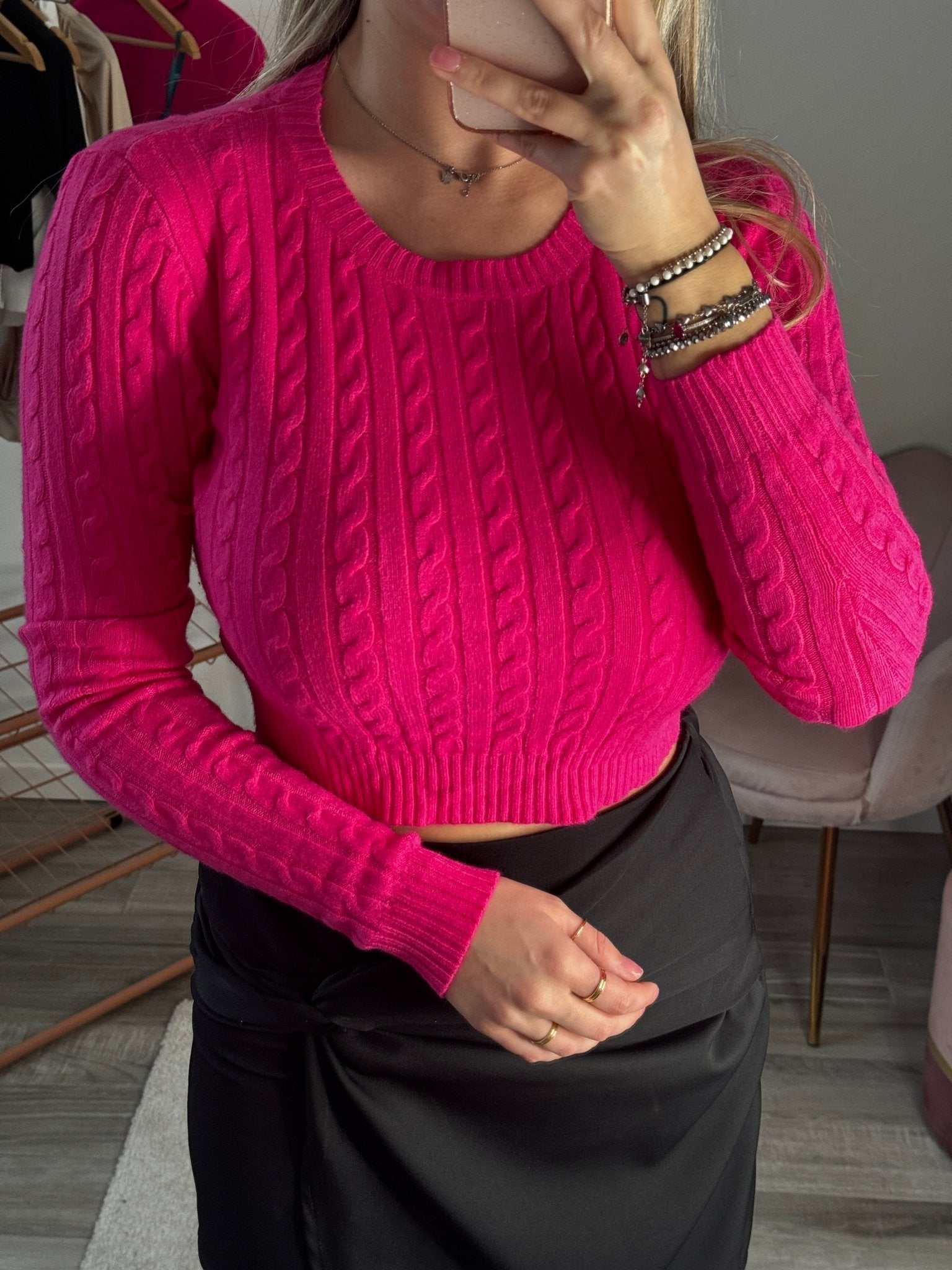 Maglioncino corto girocollo a trecce - Follie by Alice