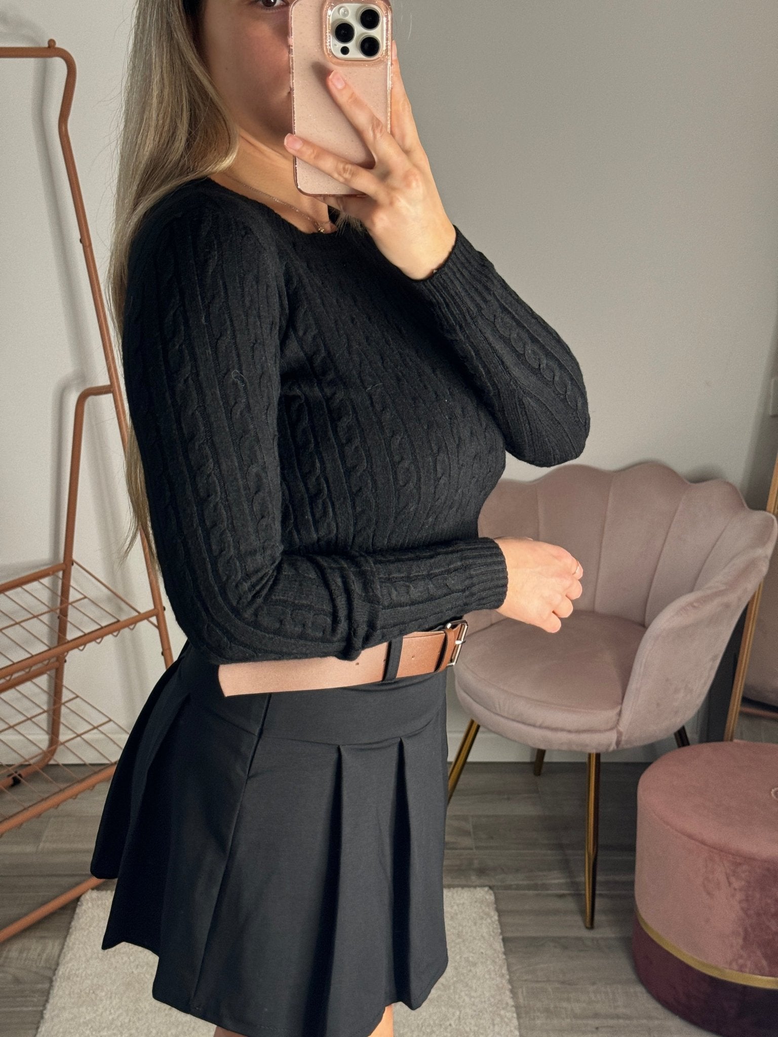 Maglioncino corto girocollo a trecce - Follie by Alice