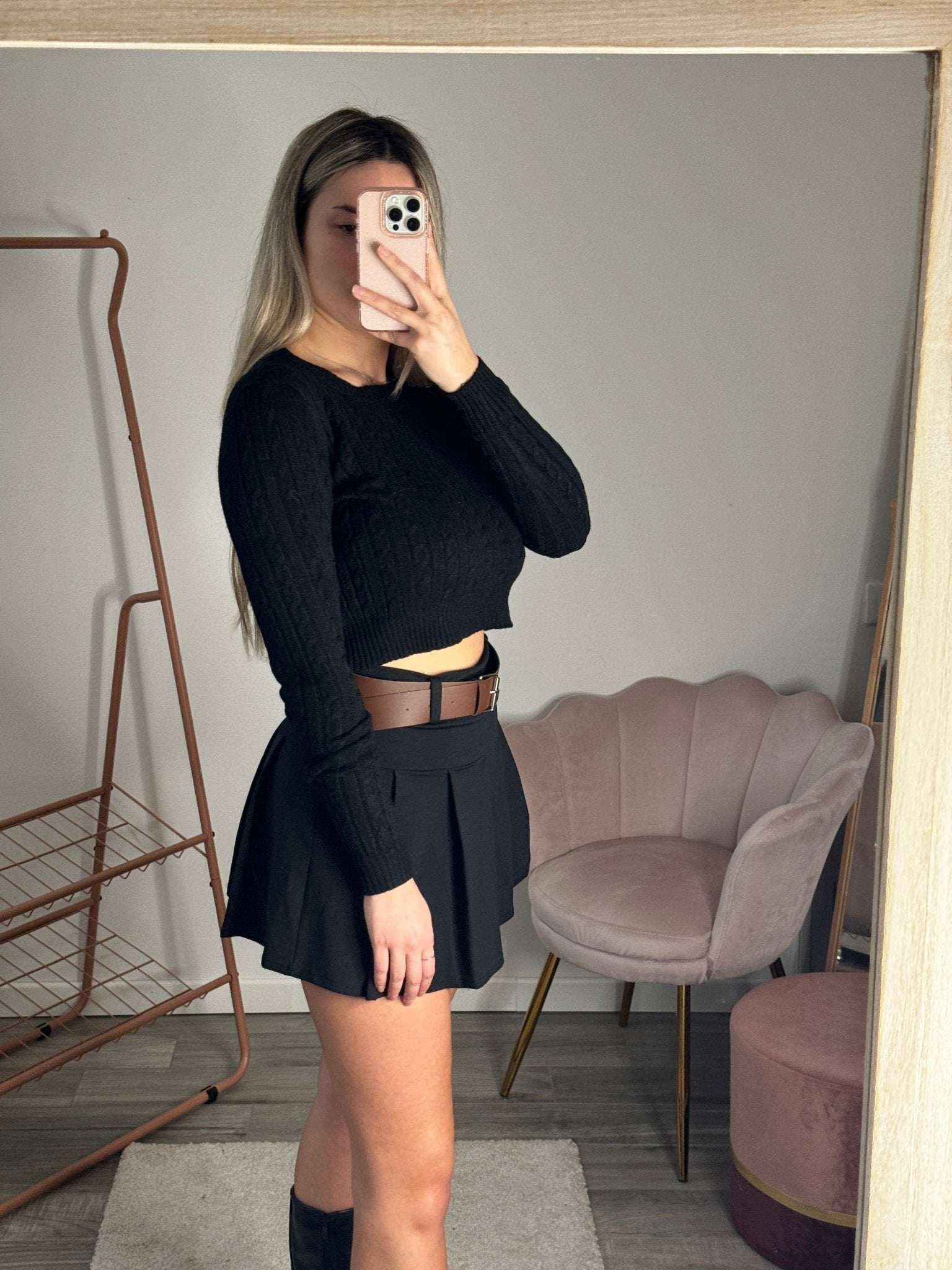 Maglioncino corto girocollo a trecce - Follie by Alice