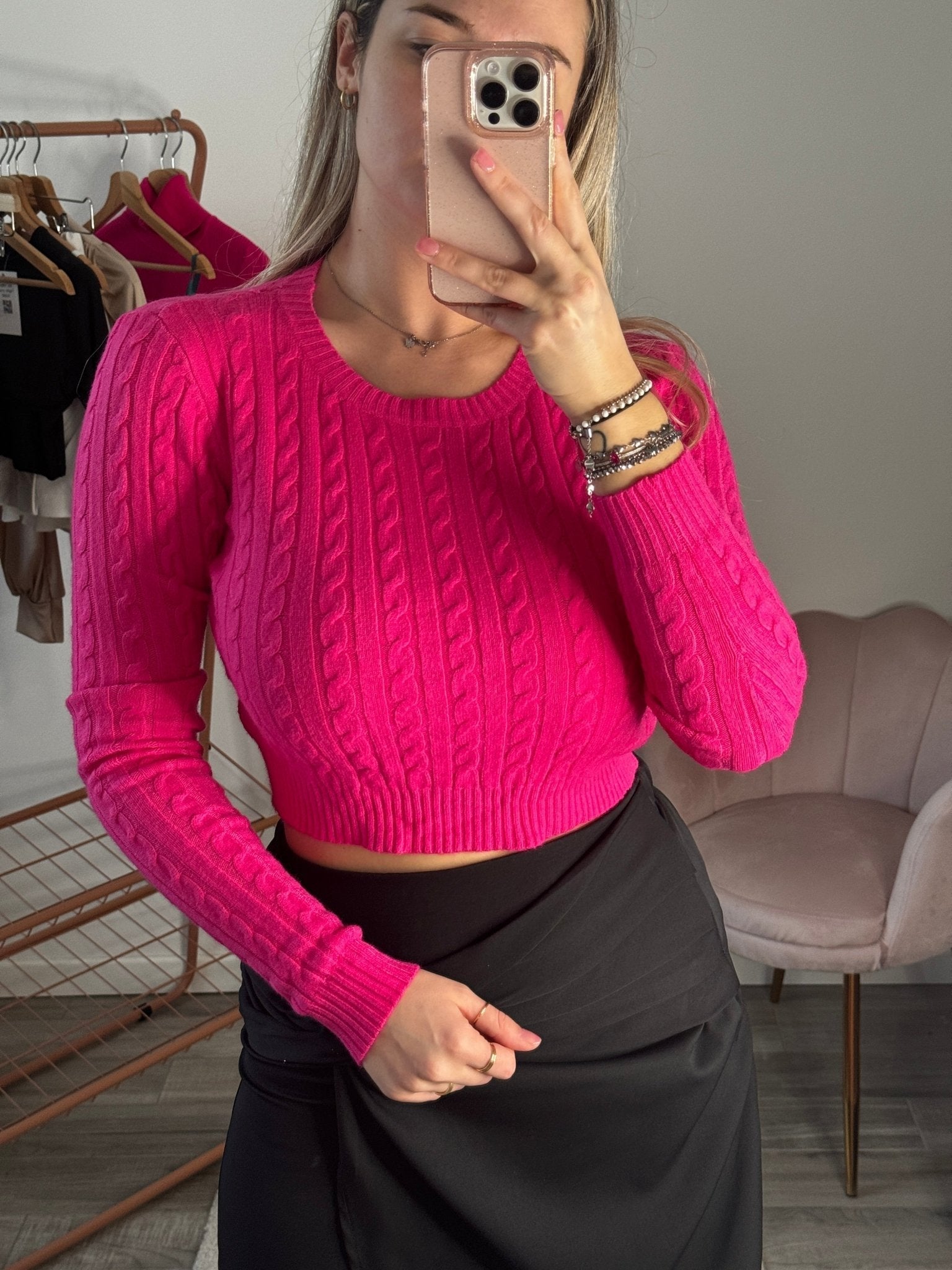 Maglioncino corto girocollo a trecce - Follie by Alice