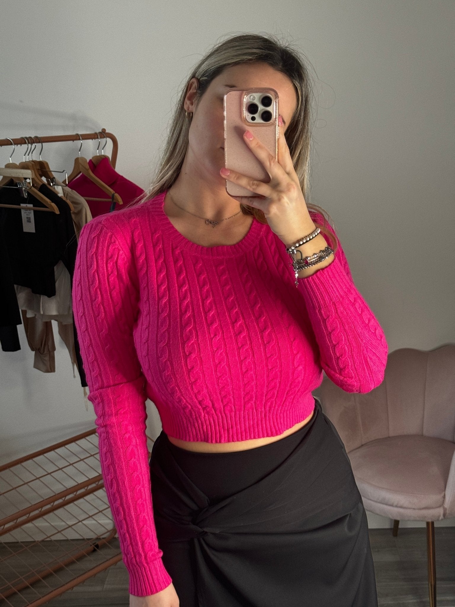 Maglioncino corto girocollo a trecce - Follie by Alice