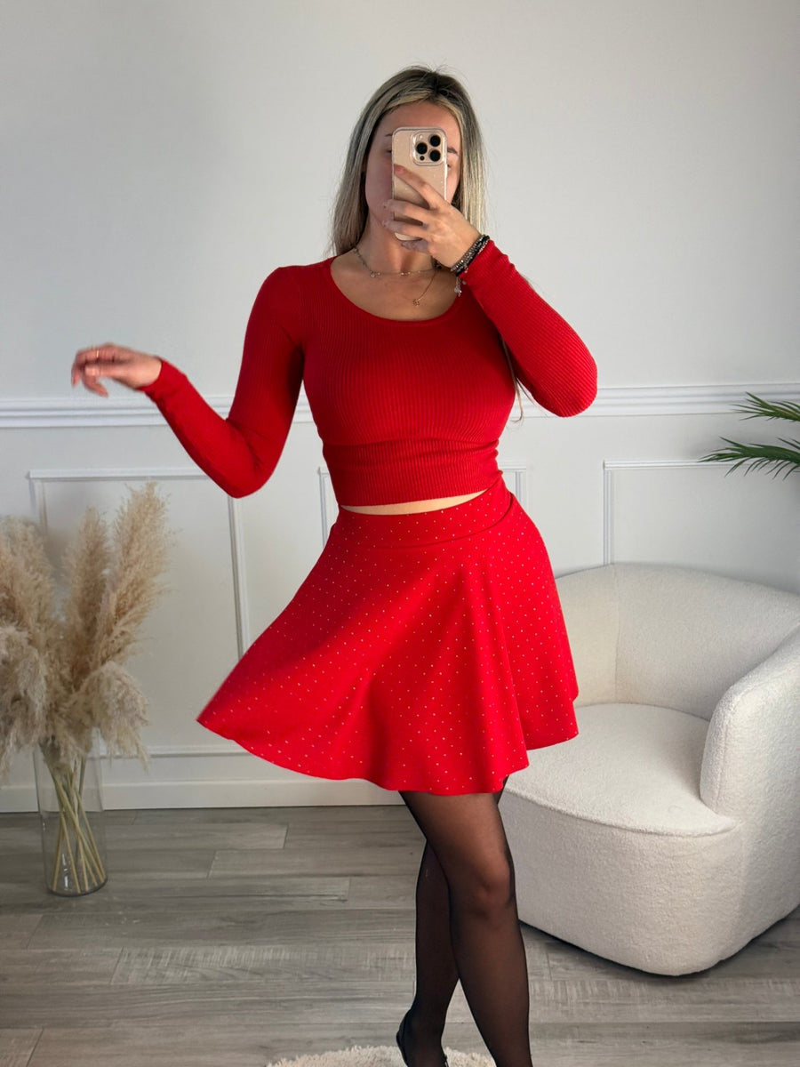 Maglioncino crop girocollo a costine – alternate