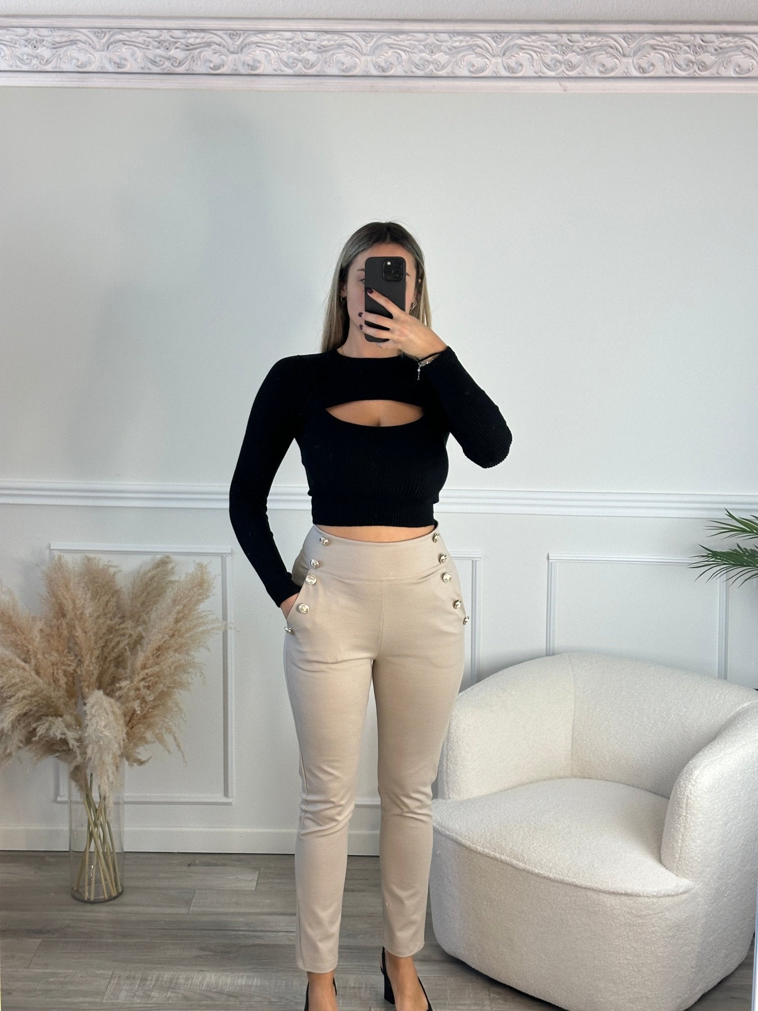 Maglioncino cut-out girocollo a costine EDERA Immagine secondaria del prodotto