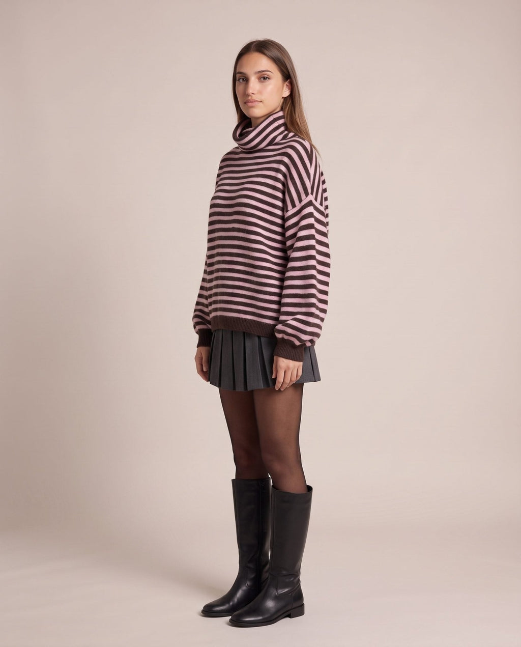 Maglioncino dolcevita a righe in lana BRETAGNA - Follie by Alice